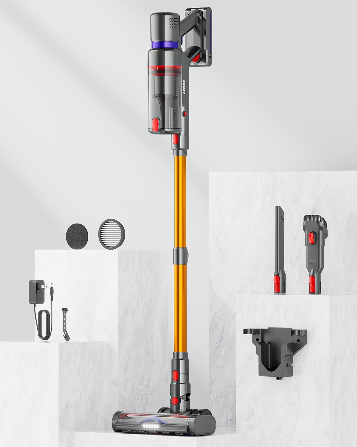 Cordless Vacuum Cleaner, 45Kpa 550W 65Mins Vacuum Cleaners for Home, Stick Vacuum with LED Touch Screen, Anti-tangle Wireless Vacuum, Rechargeable Cordless Vacuum for Pet Hair, Carpet, Hardwood Floor - Image 9