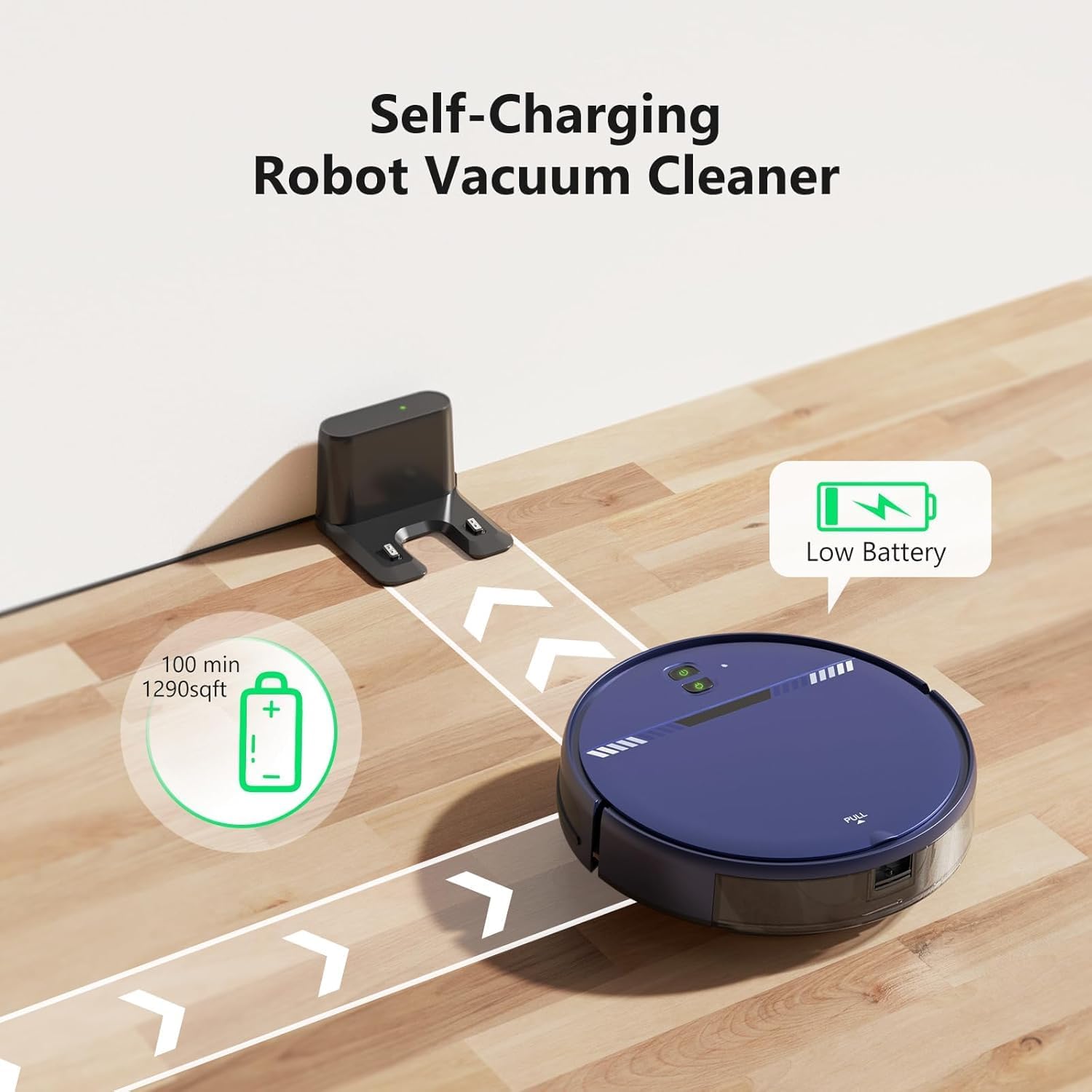 Robot Vacuum and Mop Combo, WiFi/App/Voice, Robotic Vacuum Cleaner with Schedule, 2 in 1 Mopping Robot Vacuum with Water Tank and Dustbin, Self-Charging, Slim, Ideal for Hard Floor, Pet Hair, Carpet - Image 7