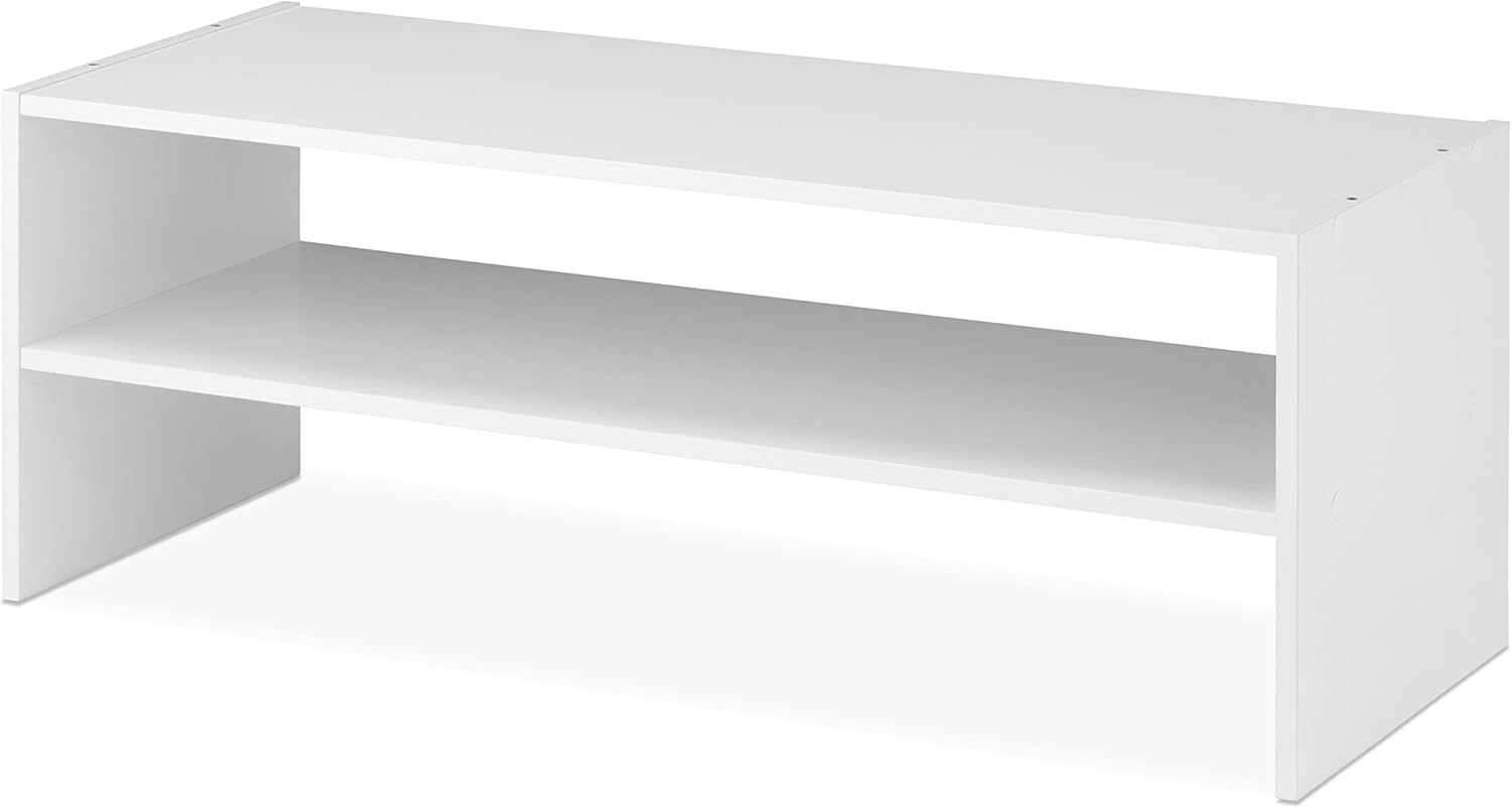 Whitmor Stackable 31" Extra Wide 2-Shelf Storage Organizer, White - Image 5