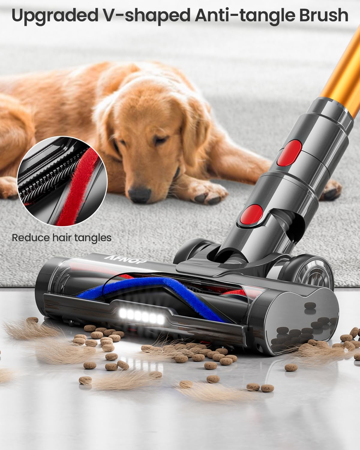 Cordless Vacuum Cleaner, 45Kpa 550W 65Mins Vacuum Cleaners for Home, Stick Vacuum with LED Touch Screen, Anti-tangle Wireless Vacuum, Rechargeable Cordless Vacuum for Pet Hair, Carpet, Hardwood Floor - Image 5