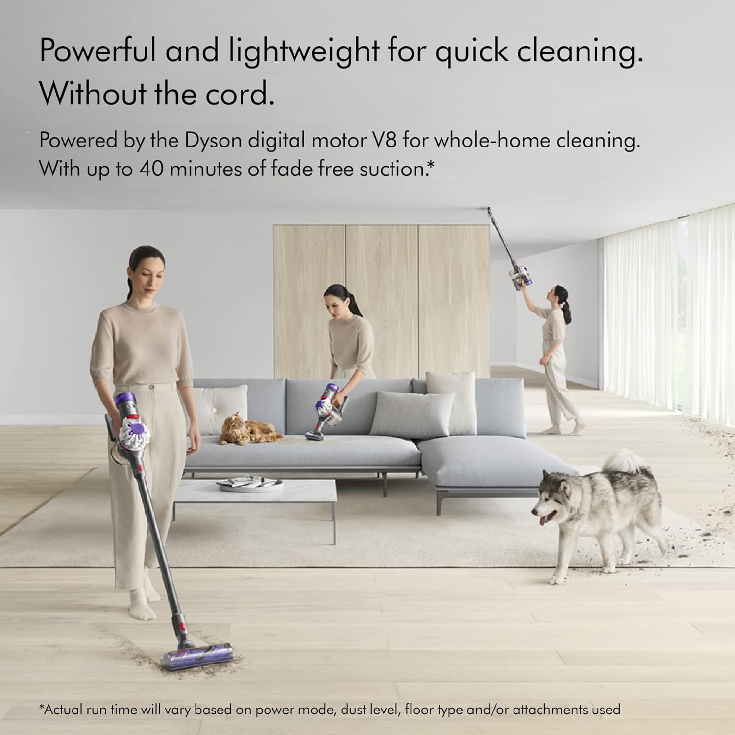 Dyson V8 Plus Cordless Vacuum, Silver/Nickel - Image 3