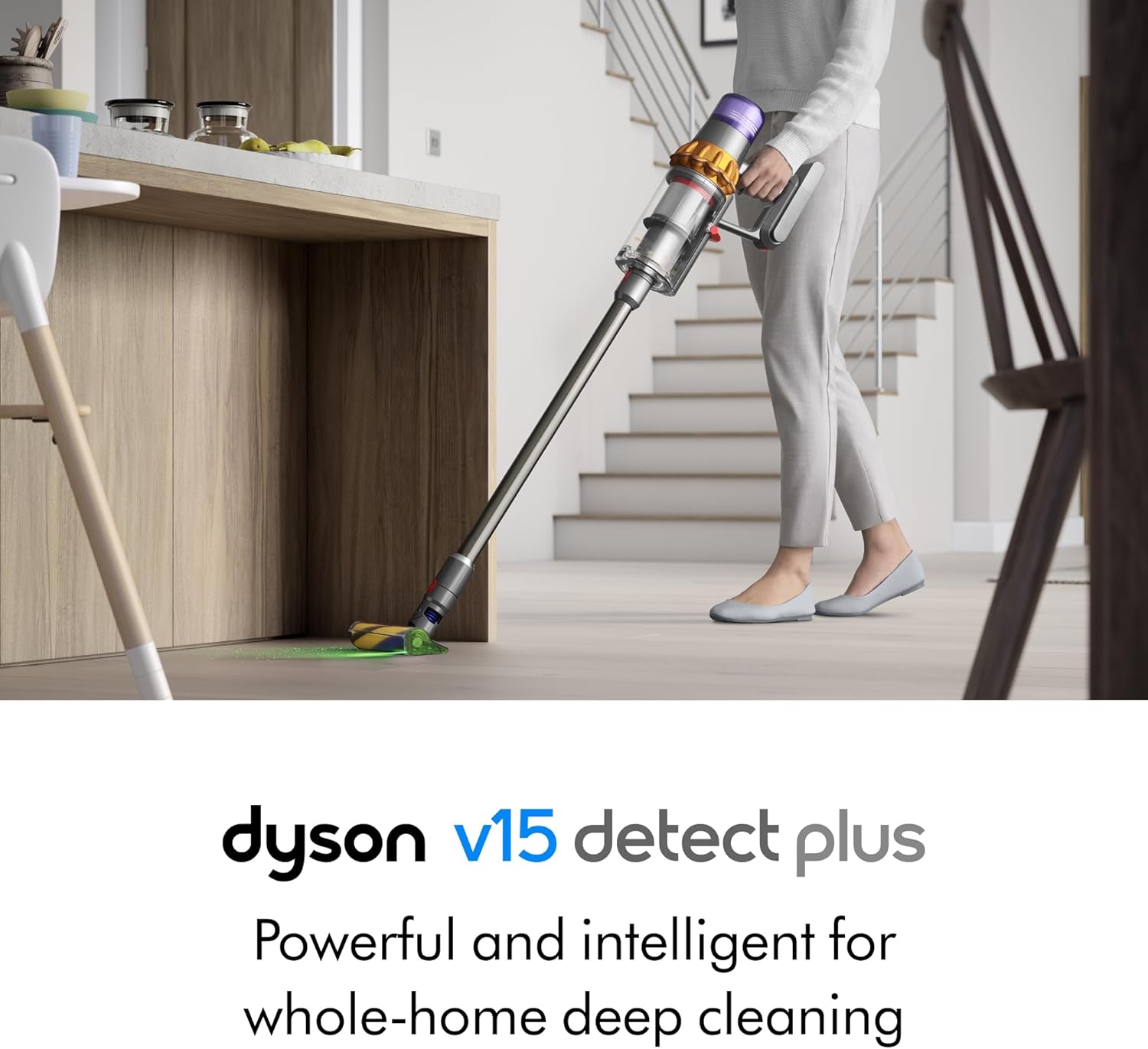 Dyson V15 Detect Plus Cordless Vacuum, Yellow/Nickel - Image 3