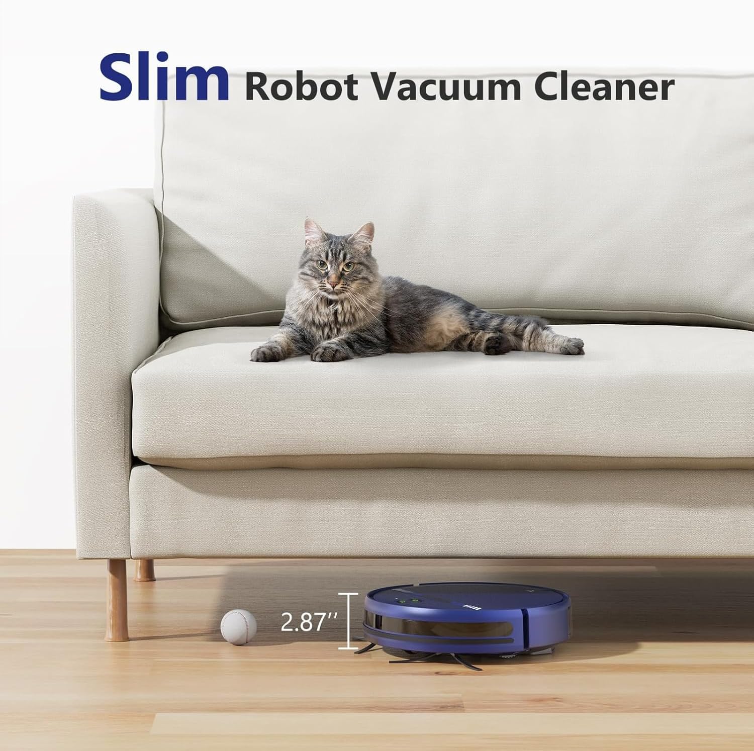 Robot Vacuum and Mop Combo, WiFi/App/Voice, Robotic Vacuum Cleaner with Schedule, 2 in 1 Mopping Robot Vacuum with Water Tank and Dustbin, Self-Charging, Slim, Ideal for Hard Floor, Pet Hair, Carpet - Image 8