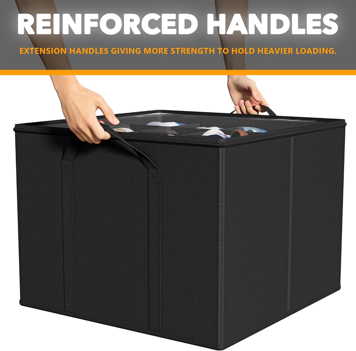 SpaceAid Shoe Organizer for Closet, 2 Pack Foldable Shoe Storage Containers Baskets Boxes Bins w/Adjustable Dividers, Fits 16-32 Pairs, Black - Image 6