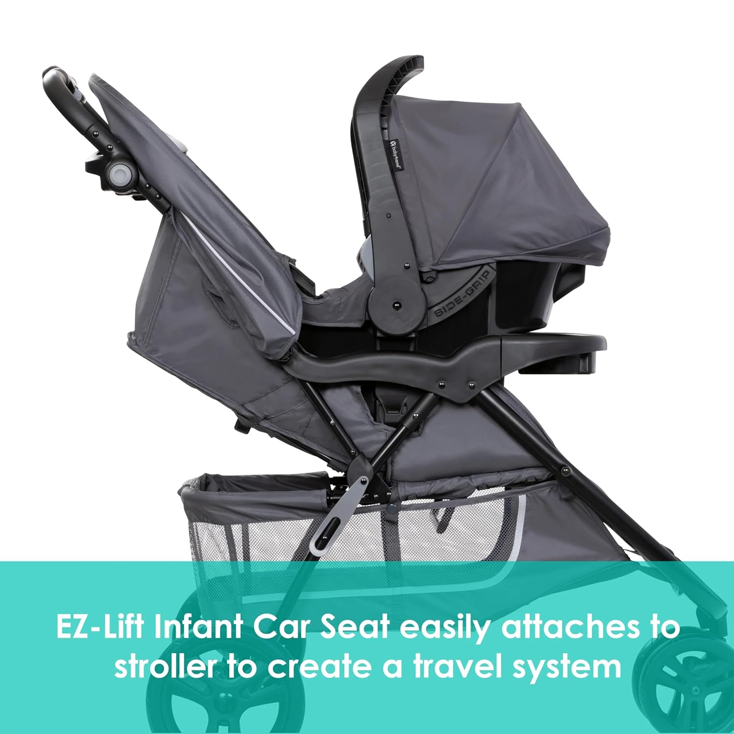 Baby Trend EZ Ride Travel System with EZ-Lift™ Infant Car Seat, Dash Grey - Image 5